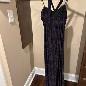 Mason Purple and Black Sleeveless Maxi Dress